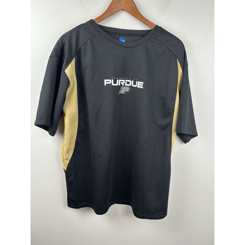Purdue Boilermakers Black T Shirt Adult XL Knights Apparel Polyester EUC